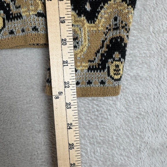 Vintage Ceny Sweater Womens L‎ Brown Black Preowned Knit Cardigan Aztec Boho - Picture 6 of 7